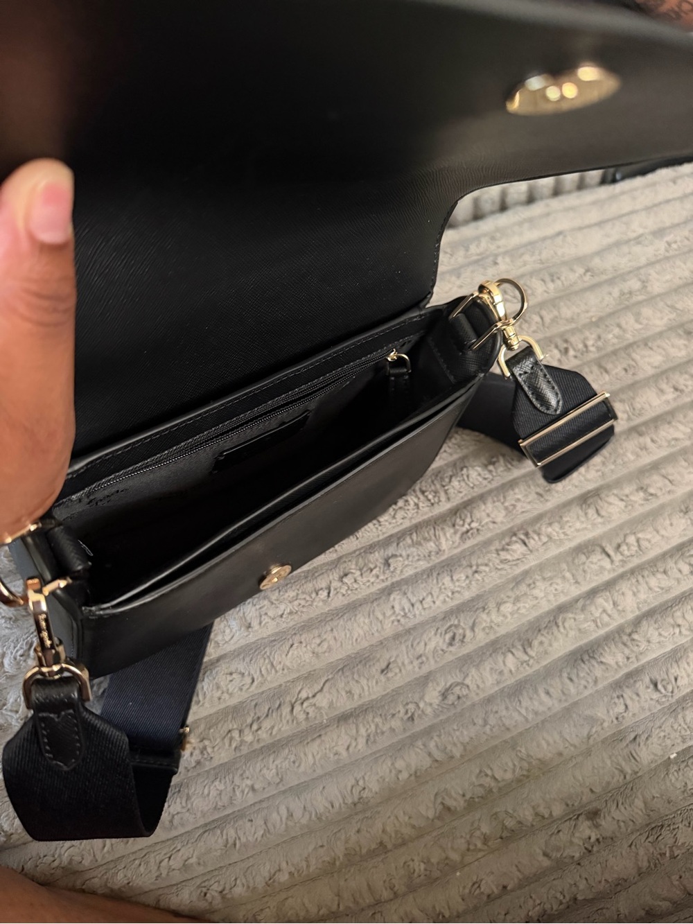 Black Crossbody Bag with Gold Hardware (Kate Spade)